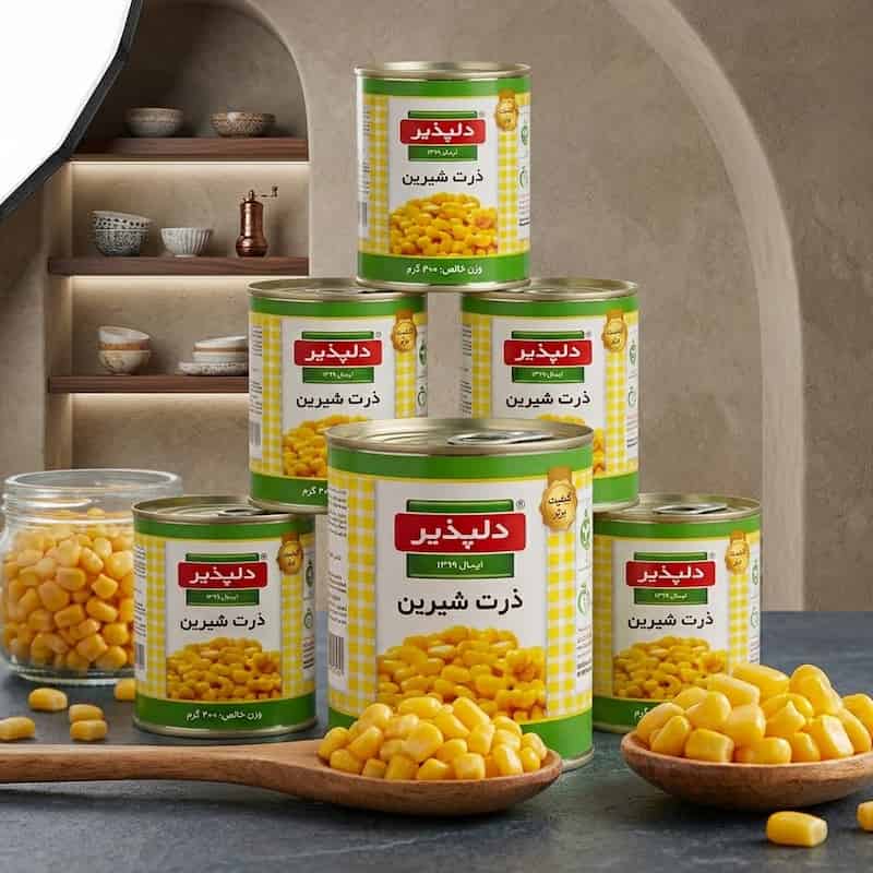 کنسرو ذرت شیرین دلپذیر مناسب تهیه سالاد و غذا